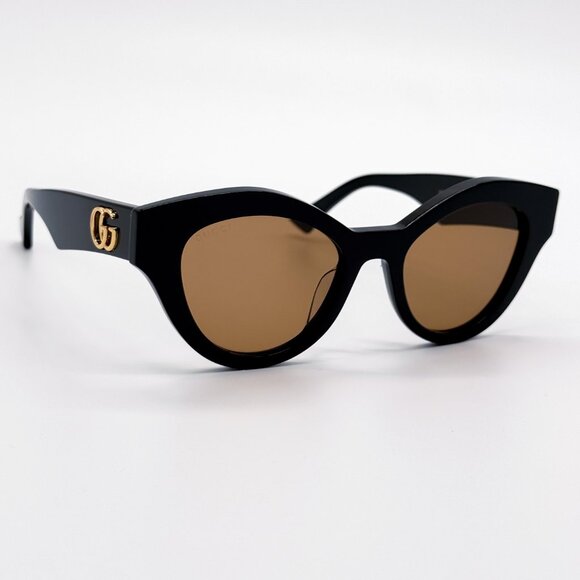 NEW GUCCI SUNGLASSES ROUND BLACK WOMEN GUCCI GG0957S 003 - Picture 7 of 12